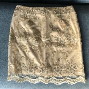 Gold mini with Beaded embroidery detail